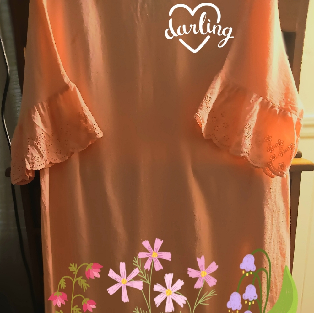 SHEIN Asymmetrical Dress in Peach Decorative Sleeves
